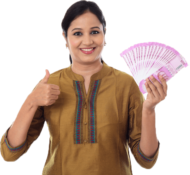 women holding chits money
